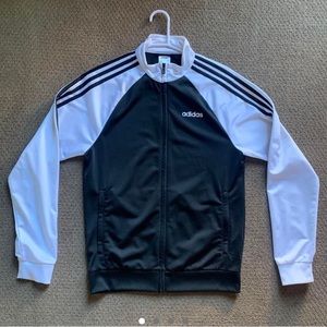 Black and white Adidas tracksuit jacket
